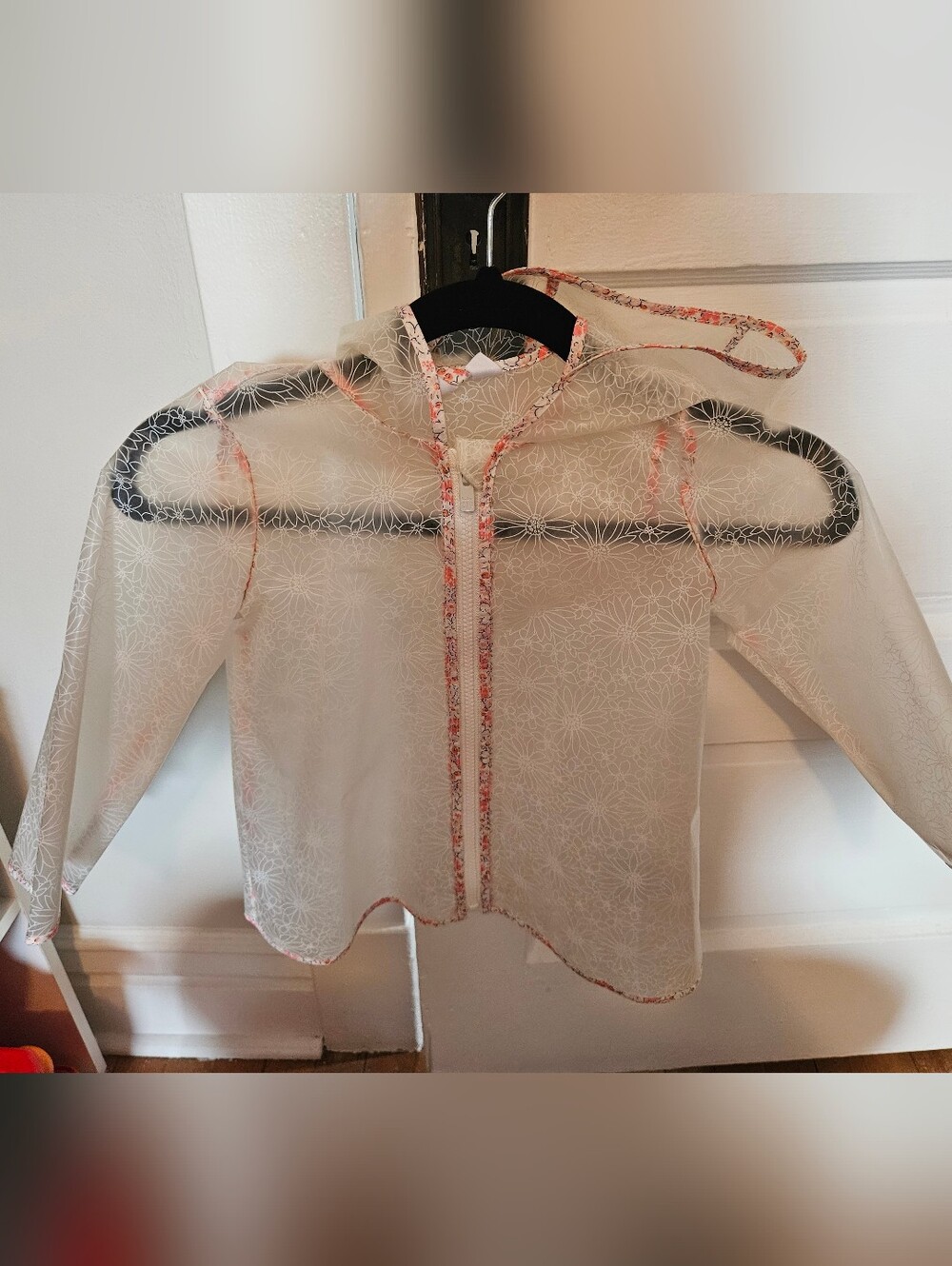 Size 4T GAP Baby Floral Trim Clear Raincoat